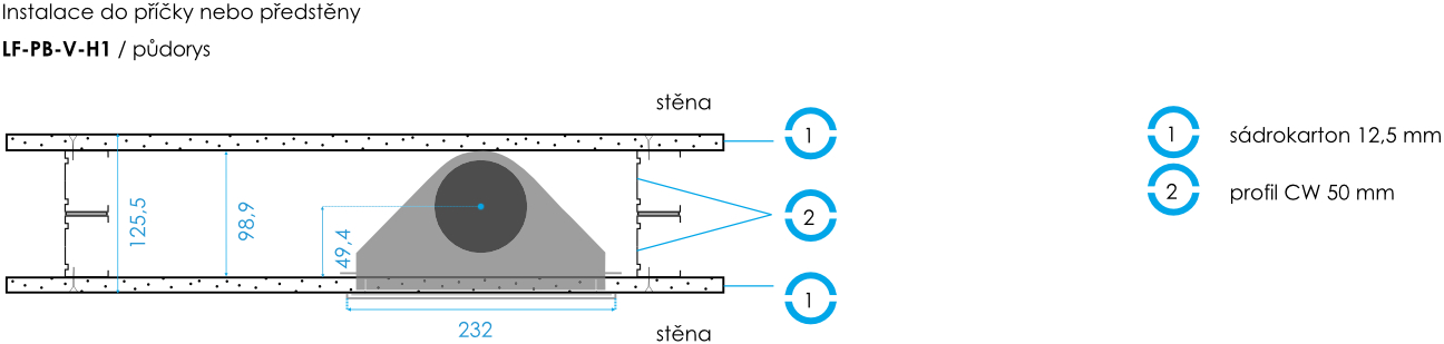 STAV. DETAILY_Instalace do příčky nebo předstěny_LF_PB_V_H1_půdorys